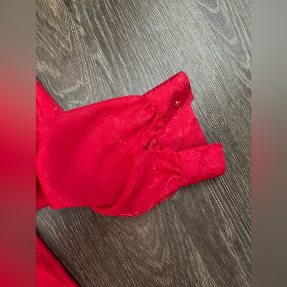 Jai Dalis Red Patterned Women’s Button Down - Picture 4 of 7